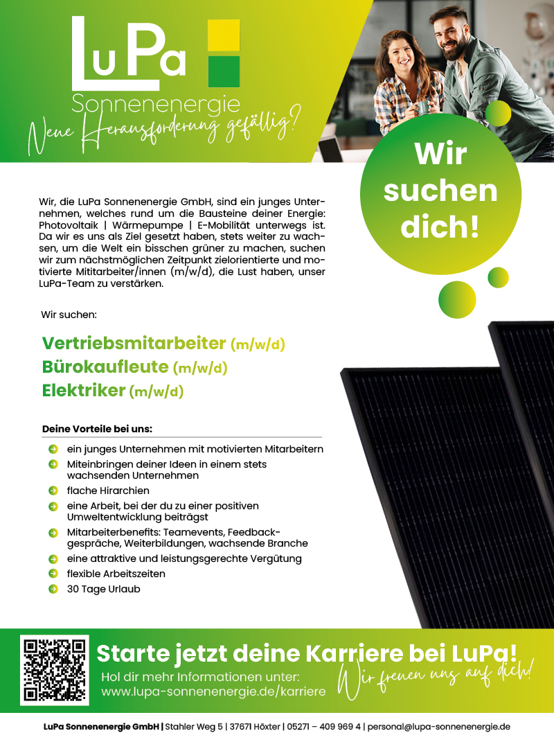 Wir suchen dich! - LuPa Sonnenenergie GmbH