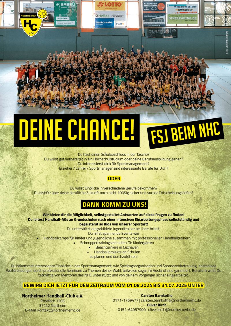 Deine Chance! FSJ beim NHC - (m/w/d) - Northeimer Handball-Club e.V.