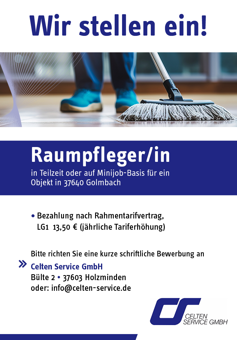 Raumpfleger/in (m/w/d) in Golmbach - Celten Service GmbH