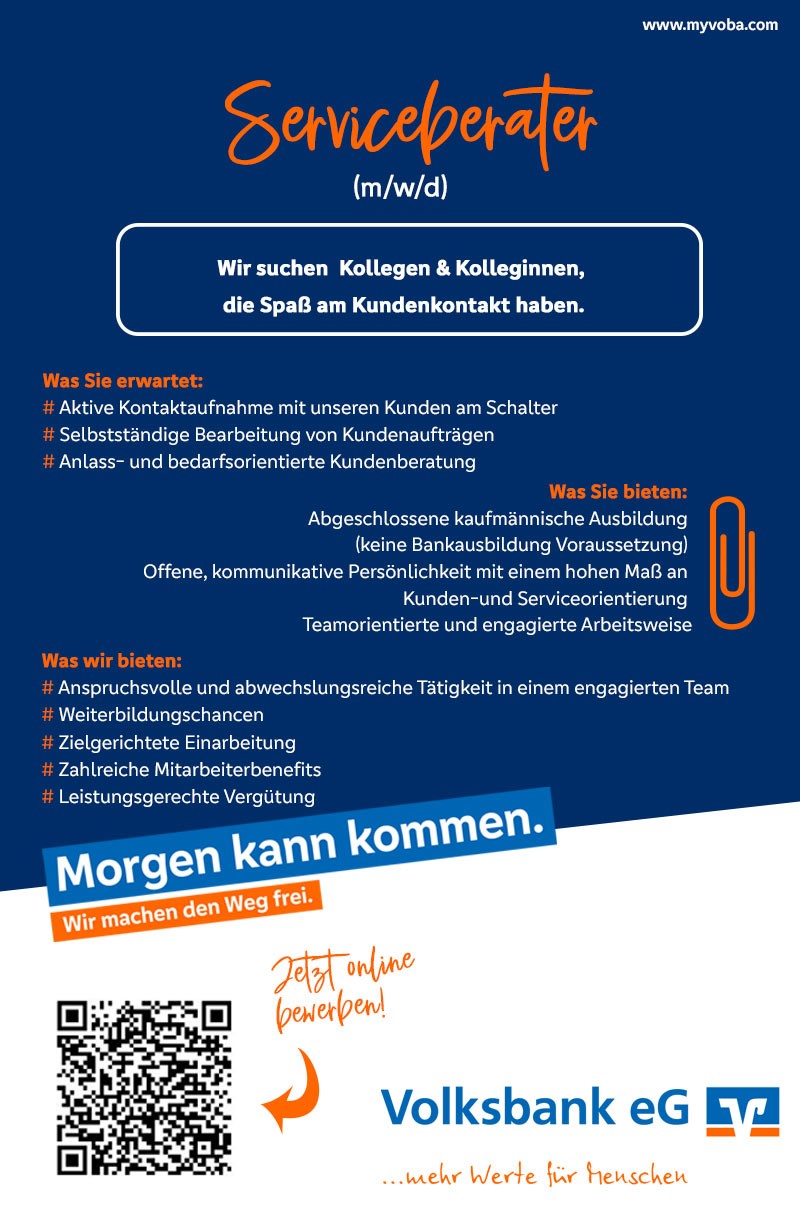 Serviceberater (m/w/d) - Volksbank eG