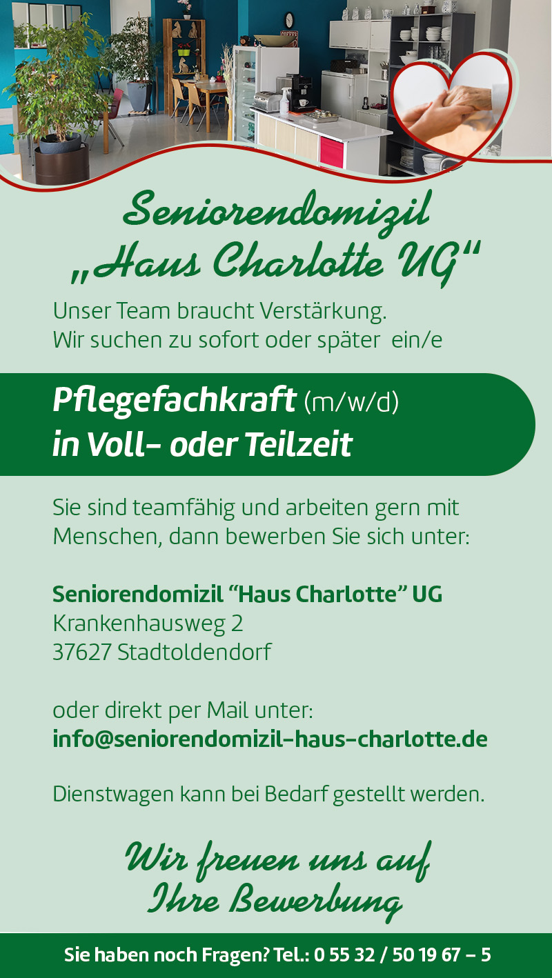 Pflegefachkraft (m/w/d) in Voll- oder Teilzeit - Seniorendomizil 