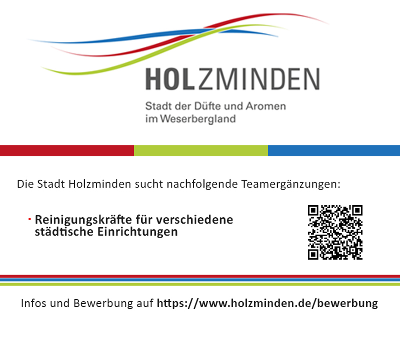 Reinigungskräfte (m/w/d) für verschiedene stätische Einrichtungen - Stadt Holzminden 