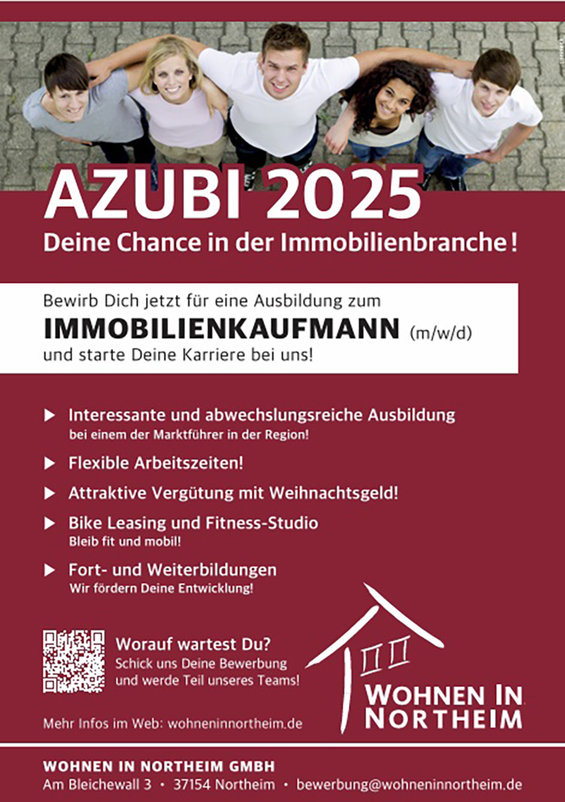 Auszubildende/r zum/zur Immobilienkaufmann/-frau (m/w/d) - Wohnen in Northeim GmbH