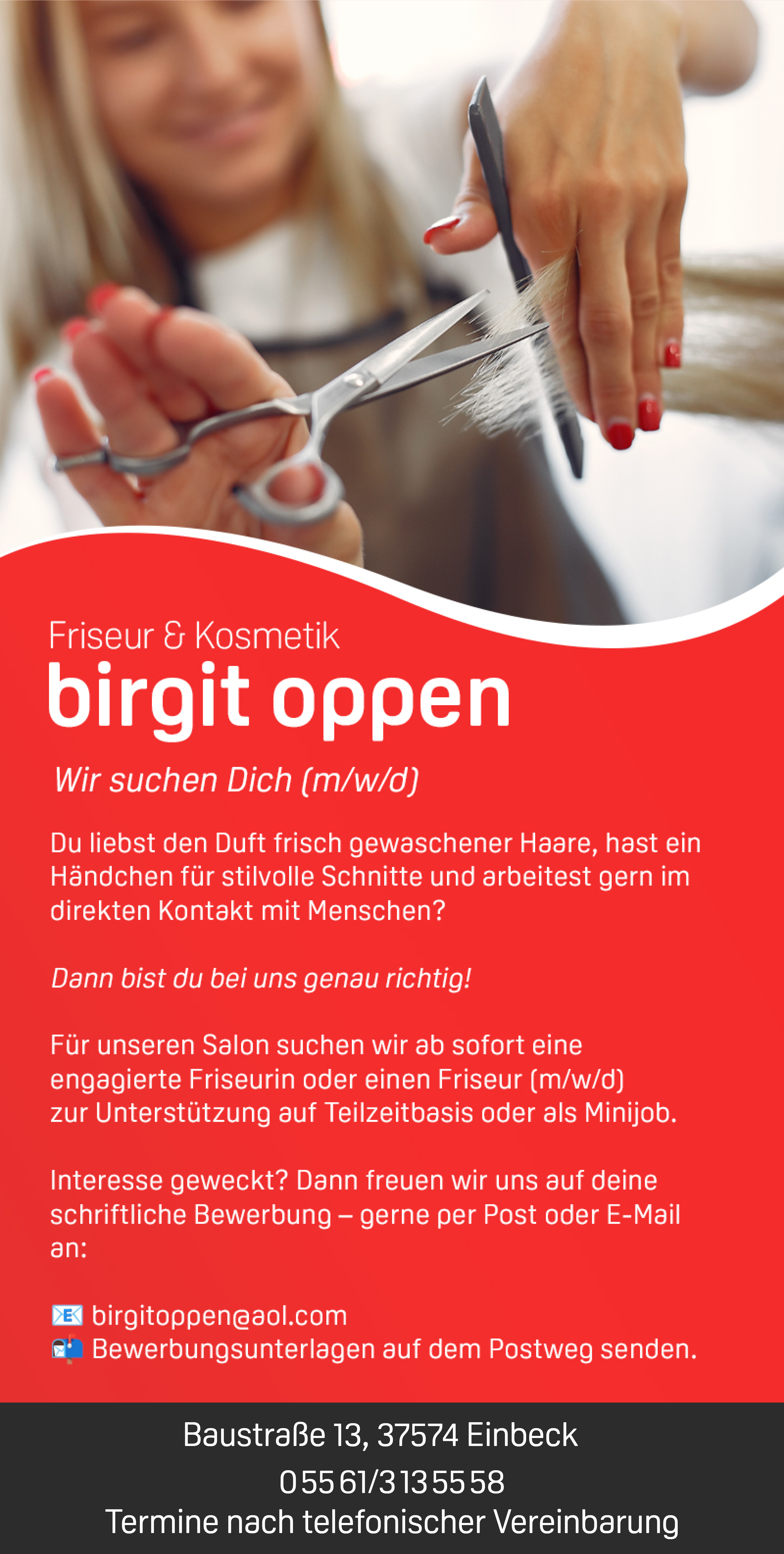Friseur/in (m/w/d) - Friseur & Kosmetik Birgit Oppen