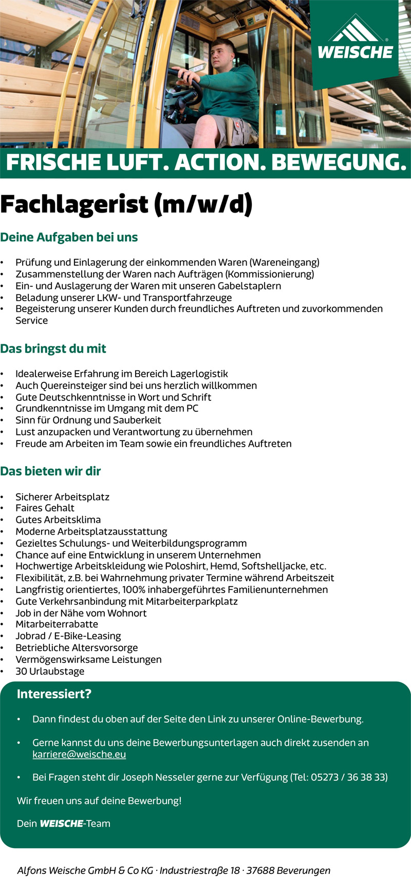 Fachlagerist/in (m/w/d) - Alfons Weische GmbH & Co KG