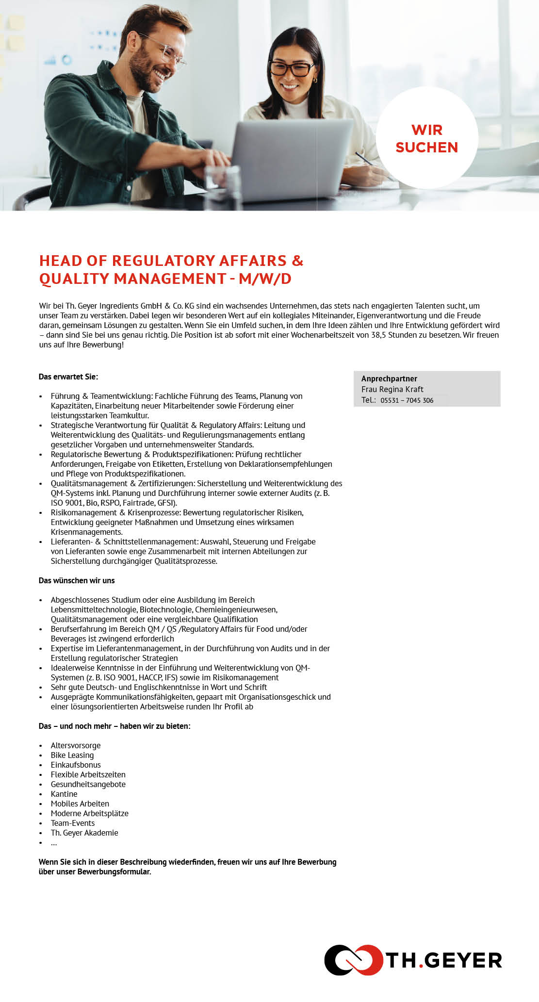 Head of Regulatory Affairs & Quality Management (m/w/d) - TH.GEYER Höxter-Stahle 