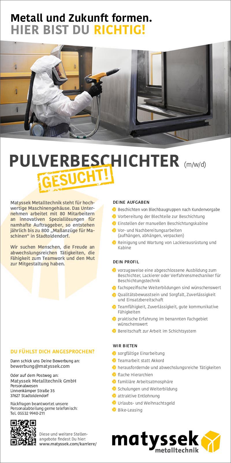 Pulverbeschichter (m/w/d) - Matyssek Metalltechnik GmbH