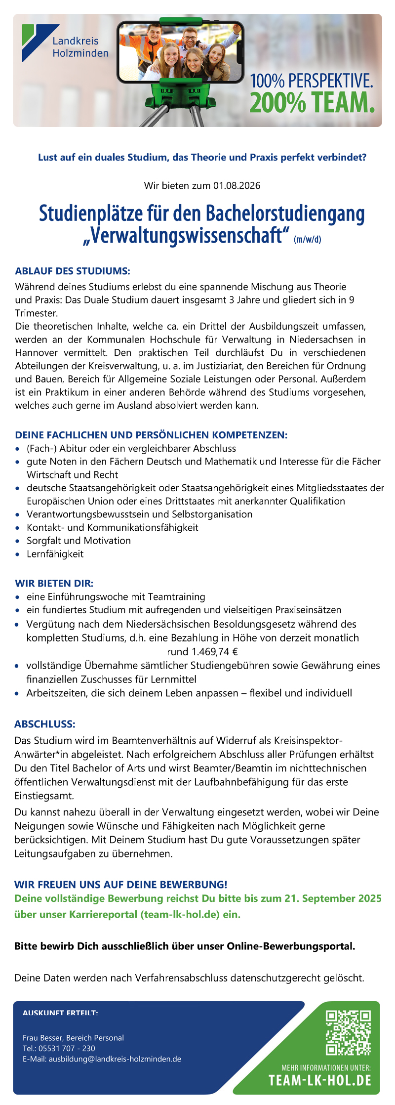 Studienplatz für den Bachelorstudiengang 