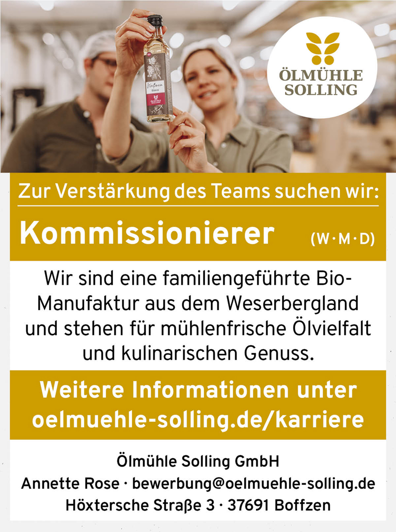 Kommissionierer/in (m/w/d) - Ölmühle Solling