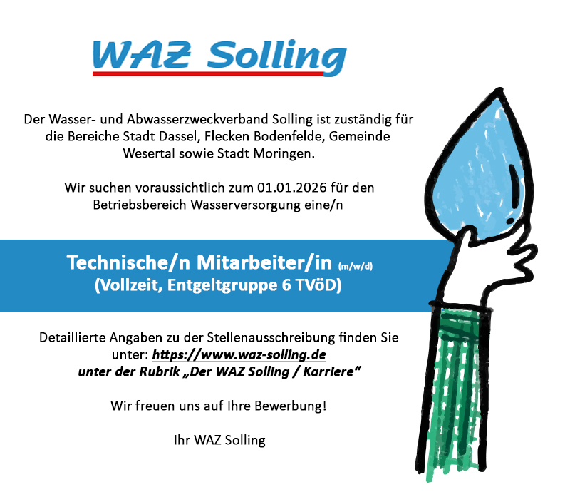 Technische/n Mitarbeiter/in (m/w/d)  - WAZ Solling