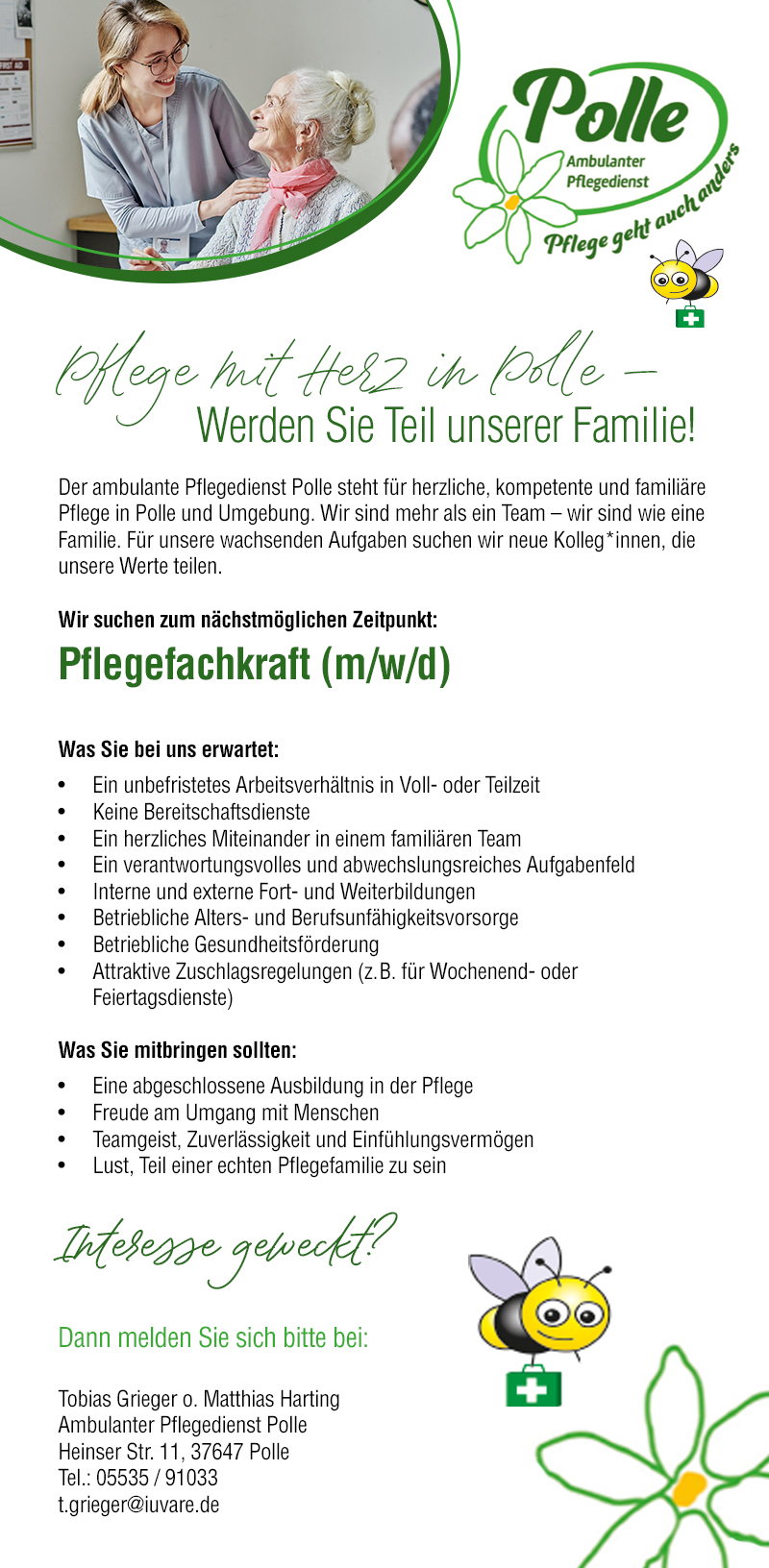 Pflegefachkraft (m/w/d) - Ambulanter Pflegedienst Polle 