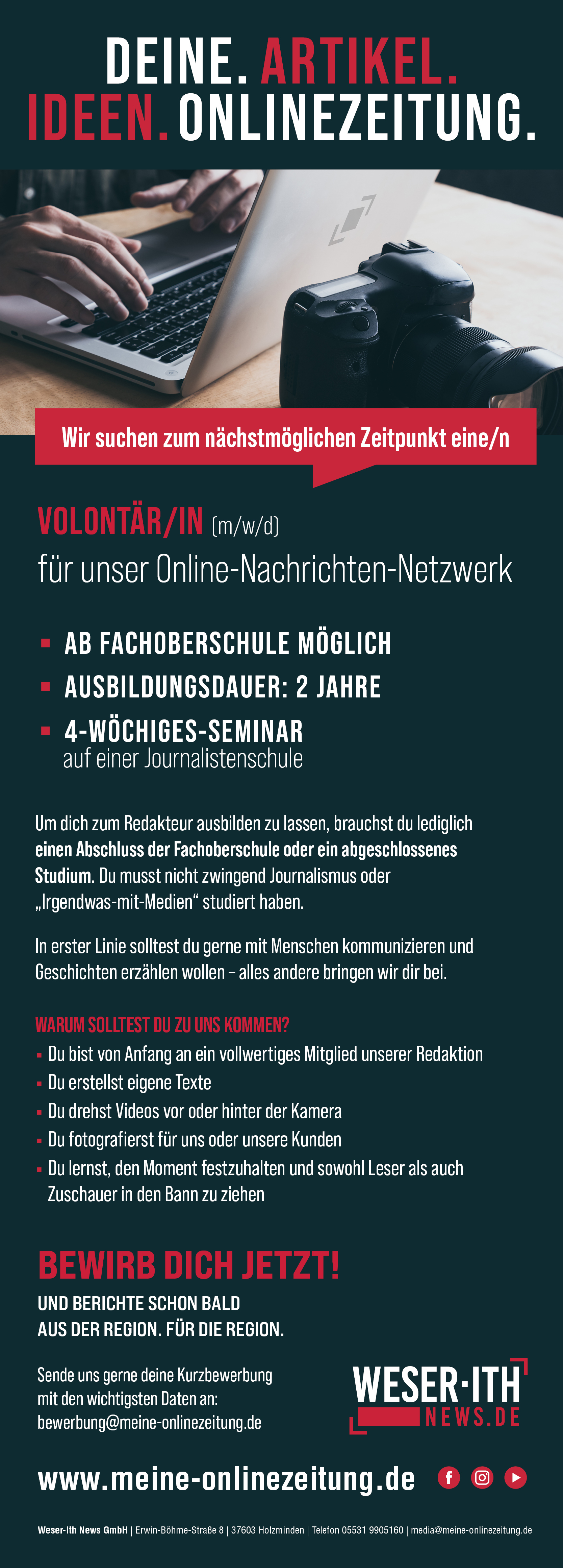 Volontär/in (m/w/d) - Weser-Ith News GmbH