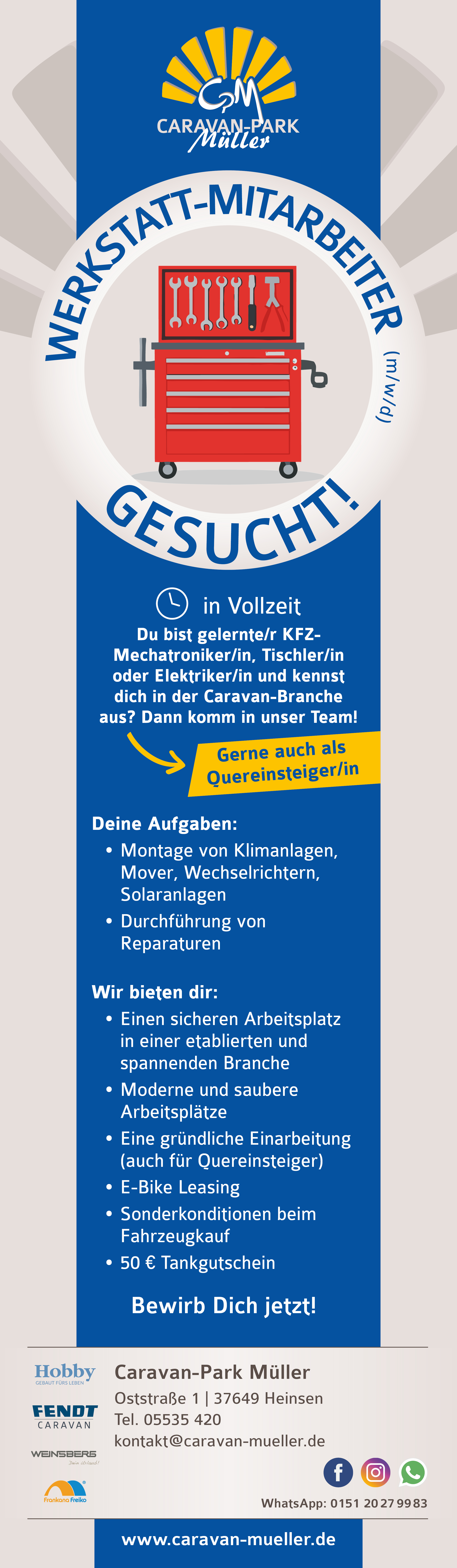 Werkstattmitarbeiter/in (m/w/d) - Caravan Park Müller