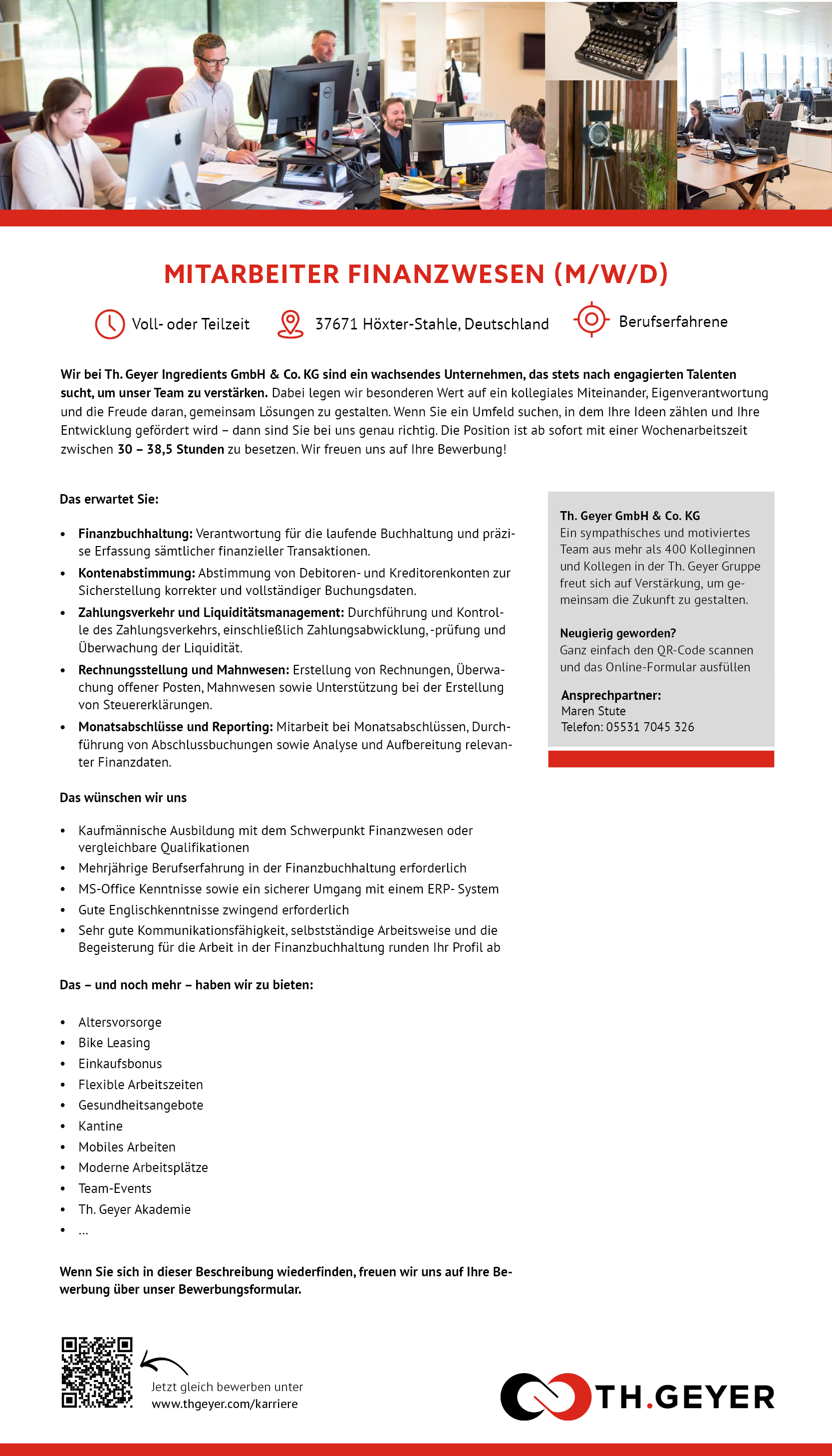 Mitarbeiter/in Finanzwesen (m/w/d) - TH.GEYER Höxter-Stahle