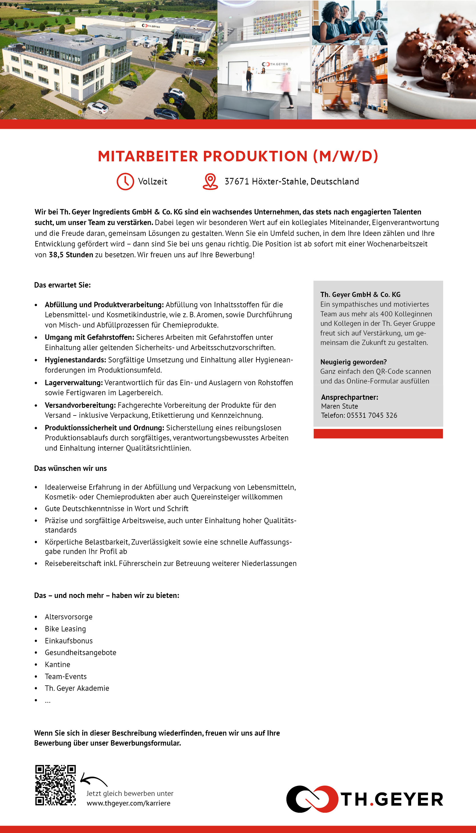 Mitarbeiter/in Produktion (m/w/d) - TH.GEYER Höxter-Stahle