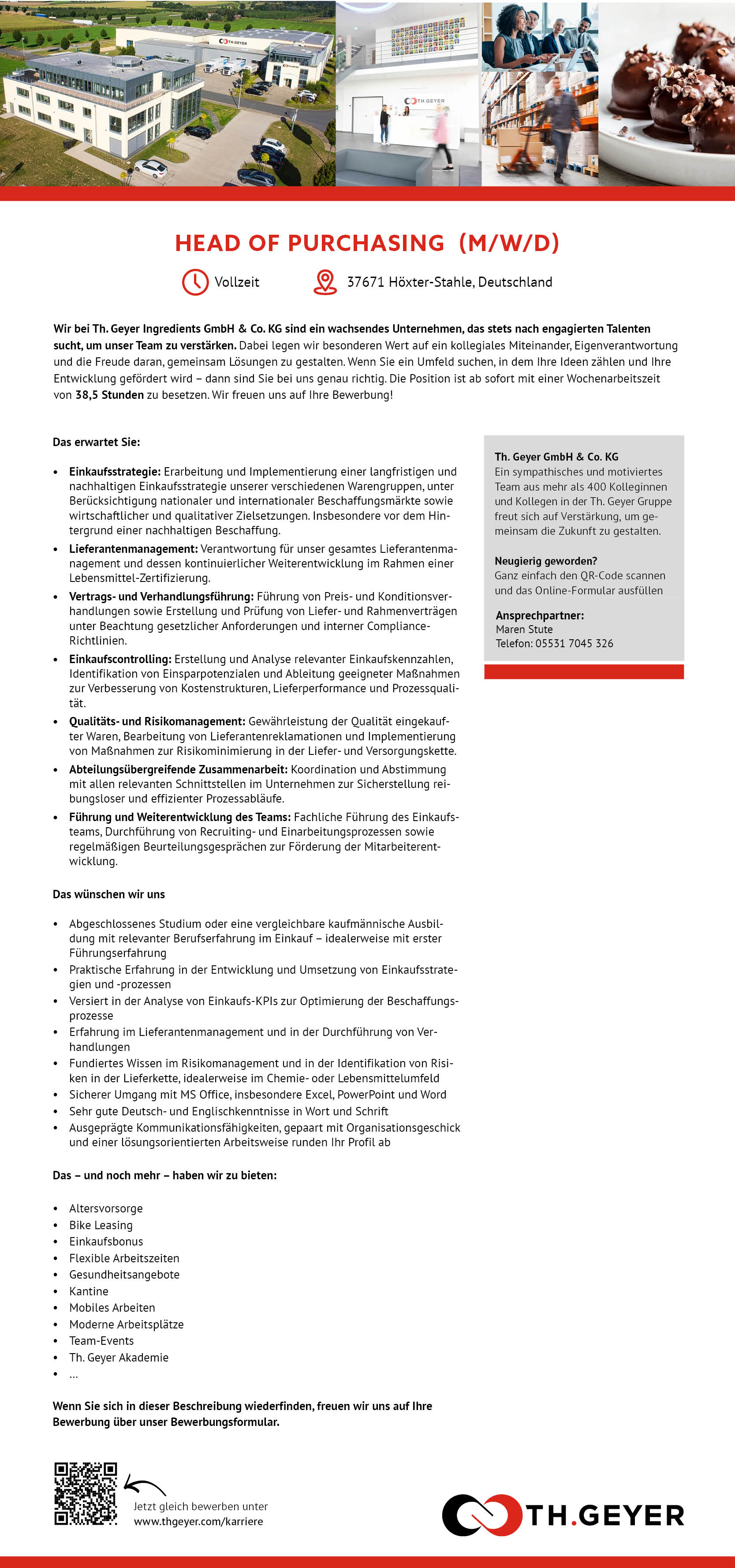 Head of Purchasing (m/w/d) - TH.GEYER Höxter-Stahle