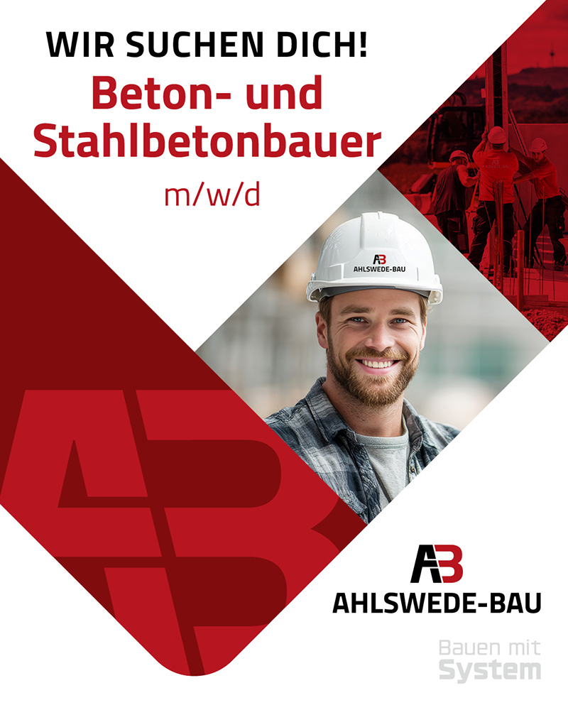 Beton- und Stahlbetonbauer (m/w/d) - Ahlswede Bau