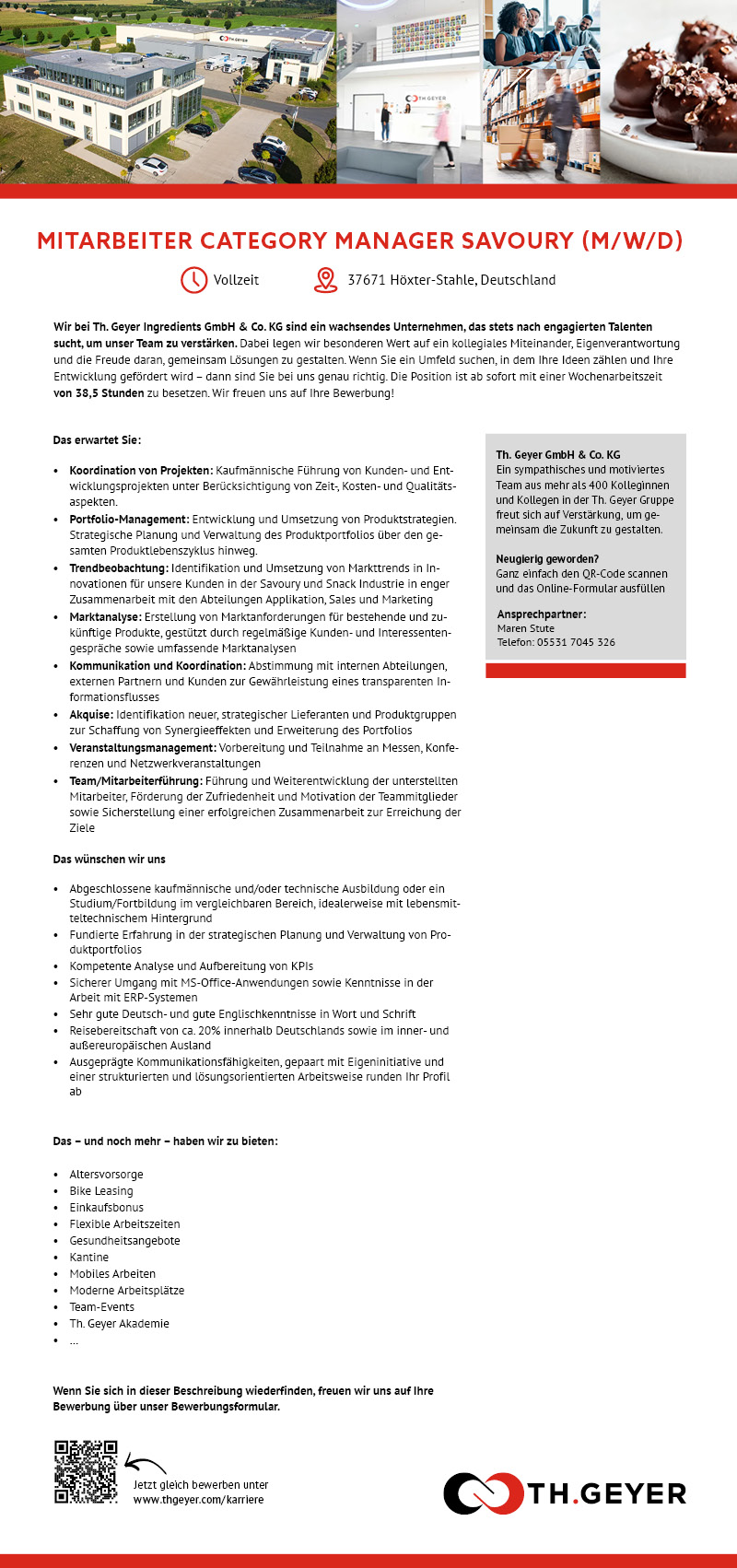 Mitarbeiter/in  Category Manager Savoury (m/w/d) - TH.GEYER Höxter-Stahle