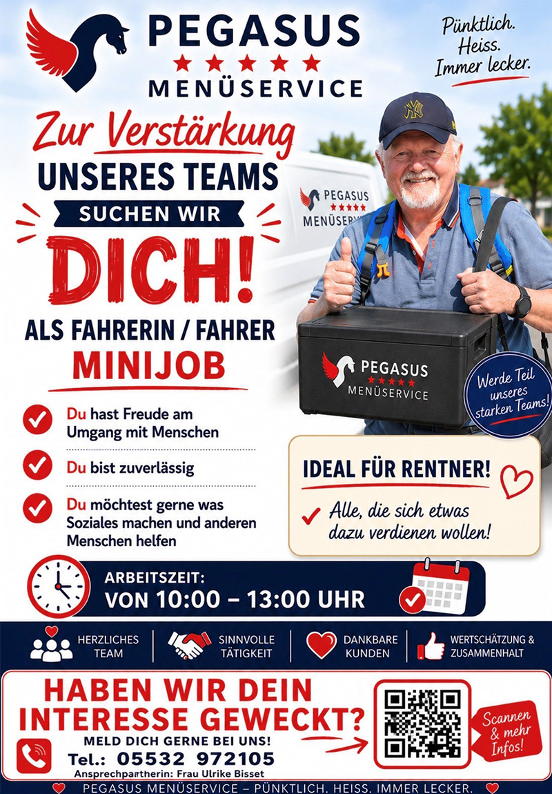 Fahrer/-in (m/w/d) Minijob - Pegasus Menüservice