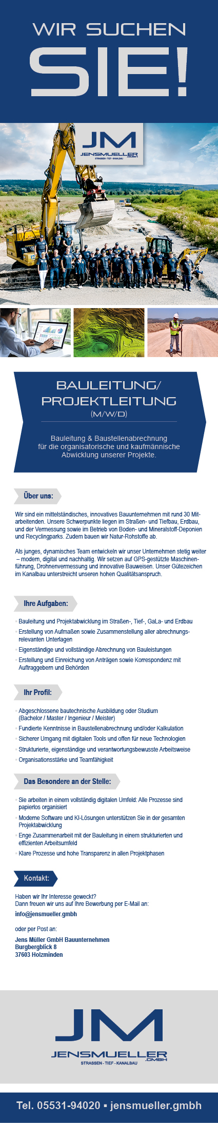 Bauleitung/Projektleitung (m/w/d) - Jens Müller GmbH