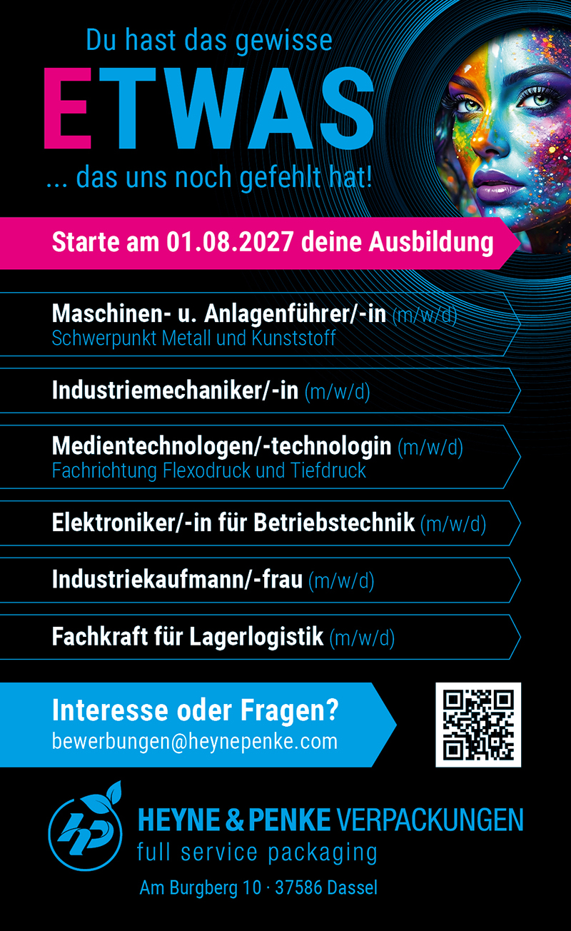 Auszubildende gesucht (m/w/d) - HEYNE & PENKE VERPACKUNGEN