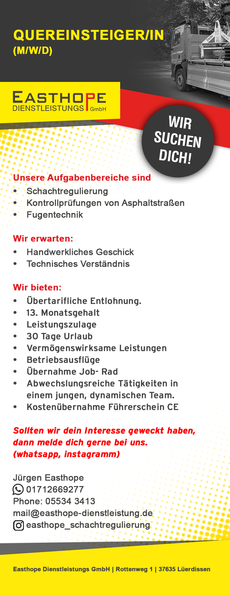 Quereinsteiger/-in (m/w/d) - Easthope Dienstleistungs GmbH