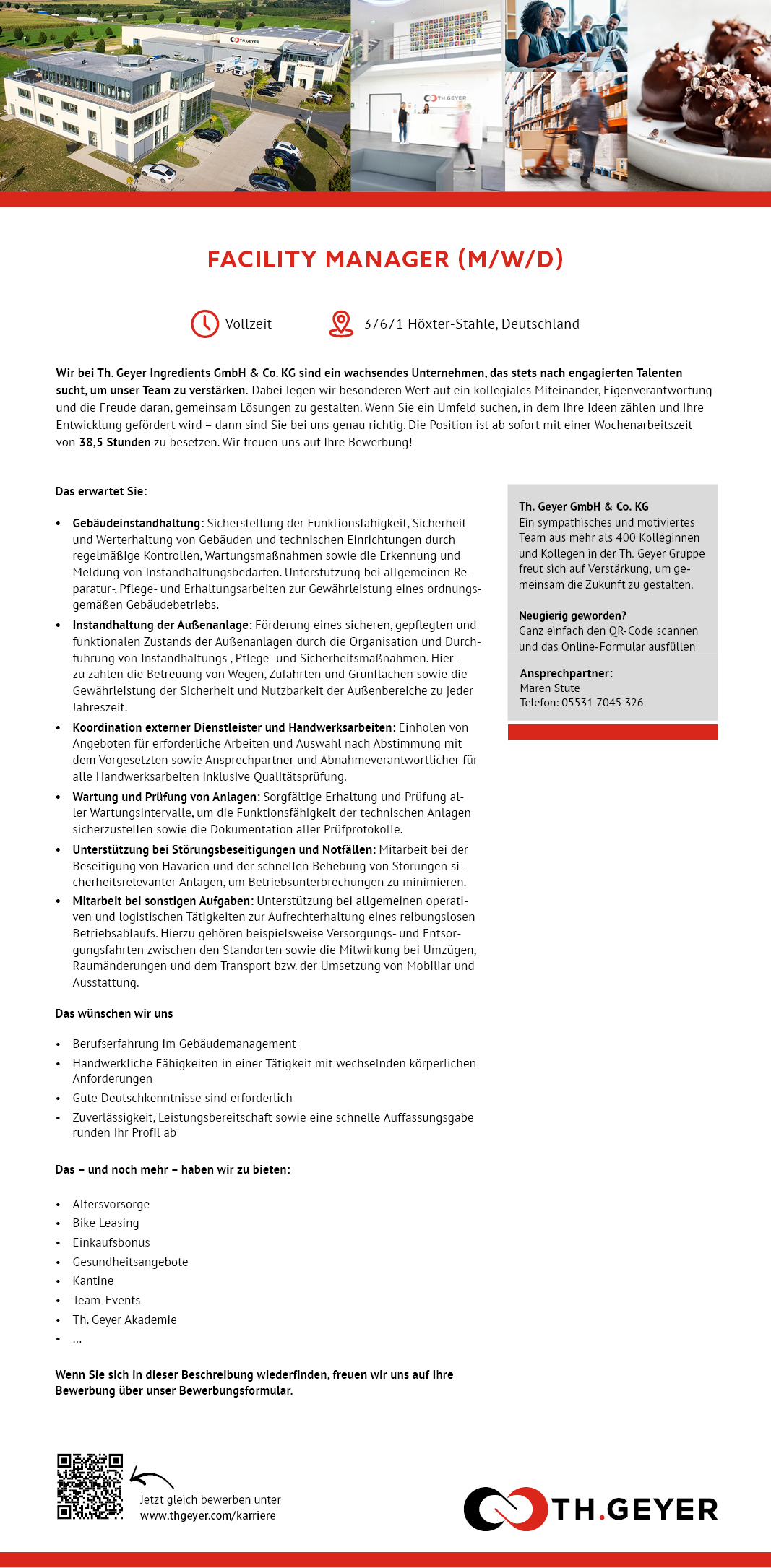 Facility Manager (m/w/d) - TH.GEYER Höxter-Stahle