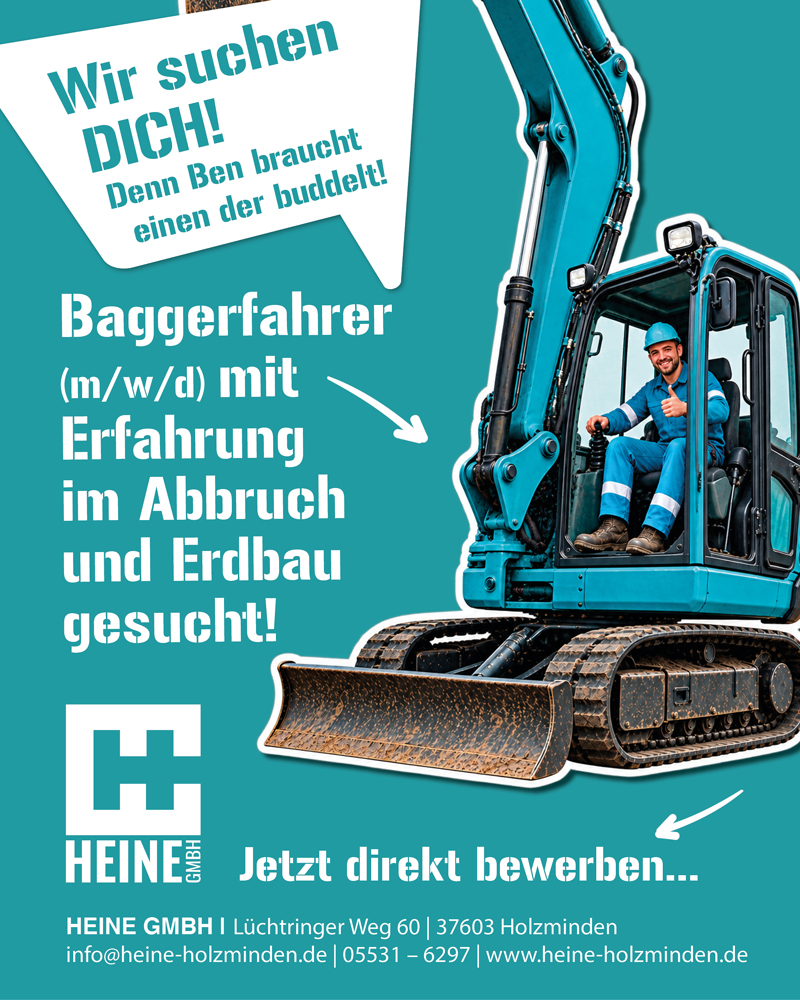 Baggerfahrer/-in (m/w/d) - Heine GmbH 