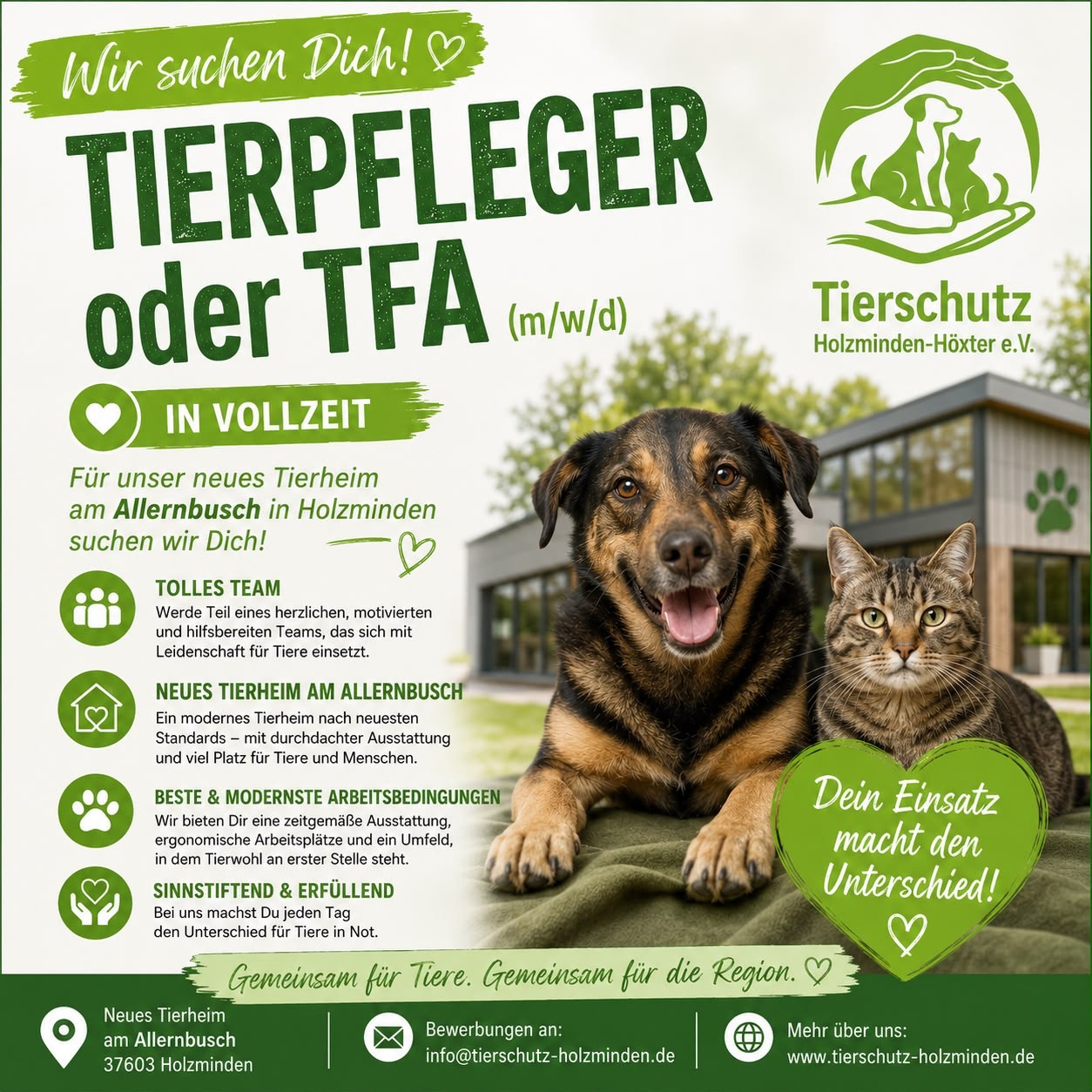 Tierpfleger oder TFA (m/w/d) - Tierschutz Holzminden-Höxter e. V.