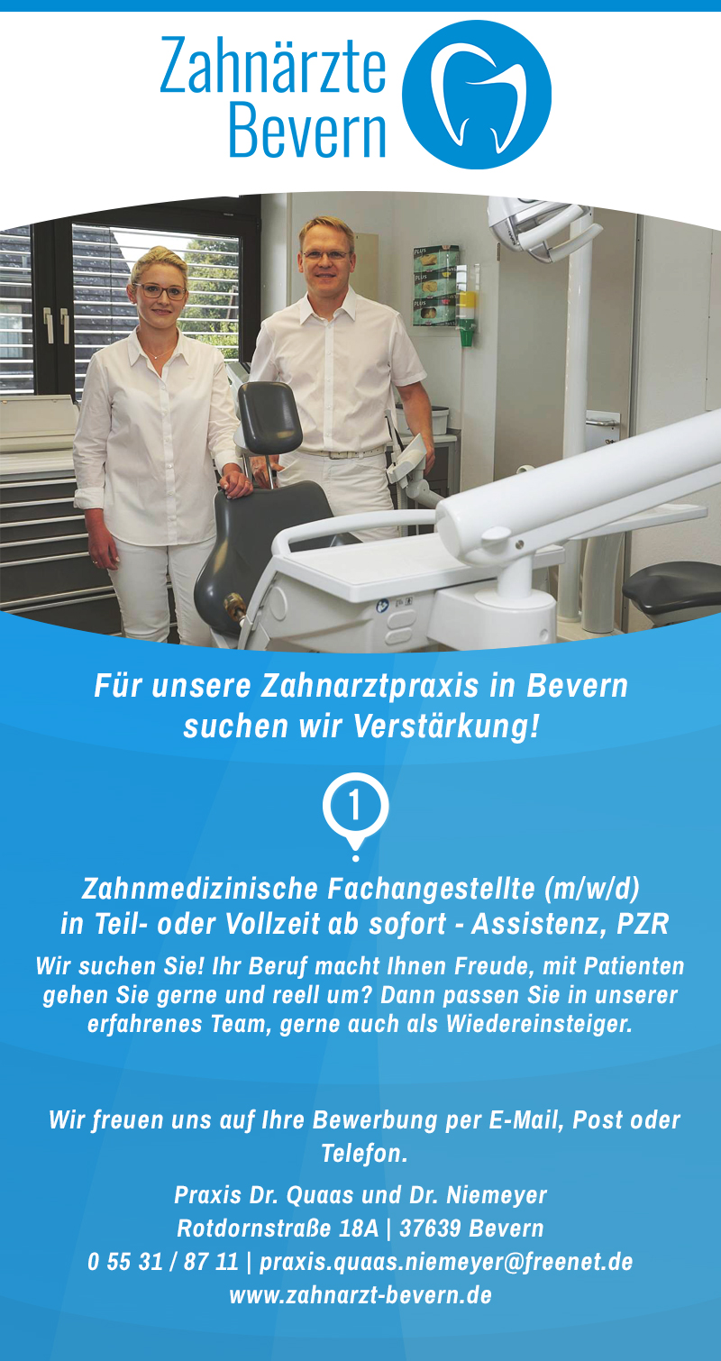 Zahnmedizinische Fachangestellte (m/w/d) - Zahnärzte Bevern