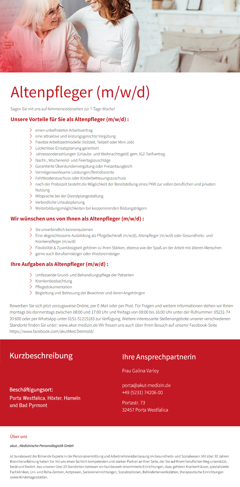 Altenpfleger (m/w/d) -  akut...Medizinische Personallogistik GmbH