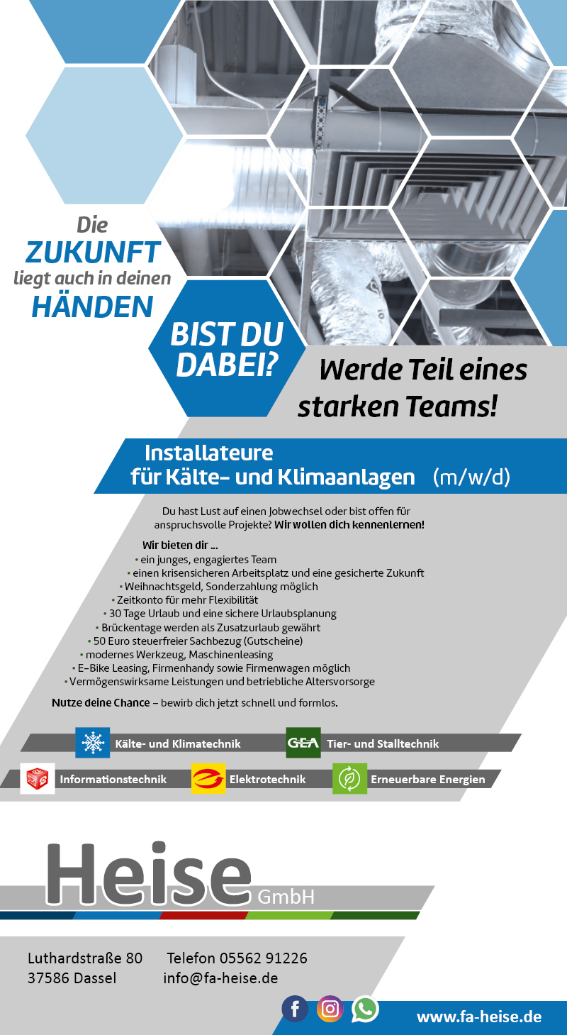 Installateure für Kälte- und Klimaanlagen (m/w/d) - Heise GmbH