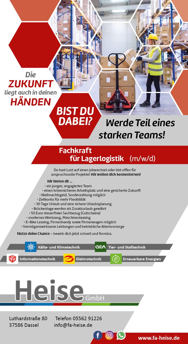 Fachkraft für Lagerlogistik (m/w/d) - Heise GmbH