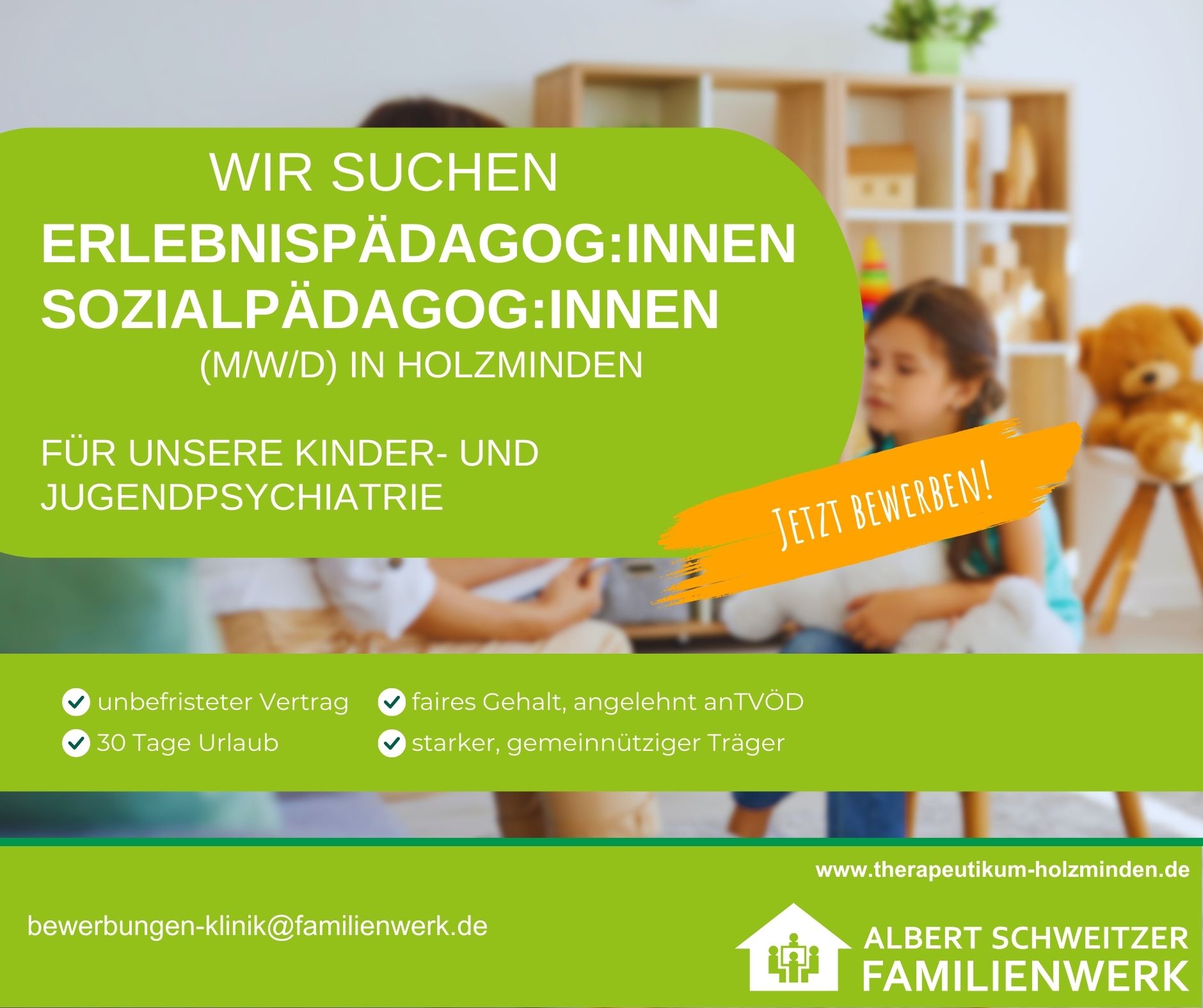 Wir suchen Erlebnispädagog:innen / Sozialpädagog:innen (m/w/d) in Holzminden - Albert Schweitzer Familienwerk 