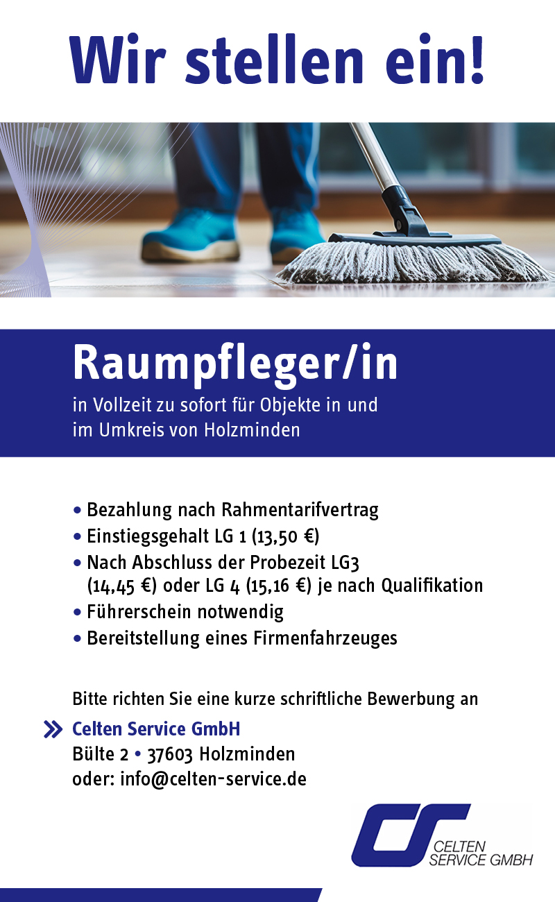 Raumpfleger/in (m/w/d) - Celten Service GmbH