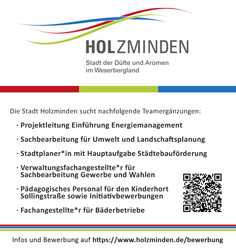 Wir suchen dich! (m/w/d) - Stadt Holzminden 