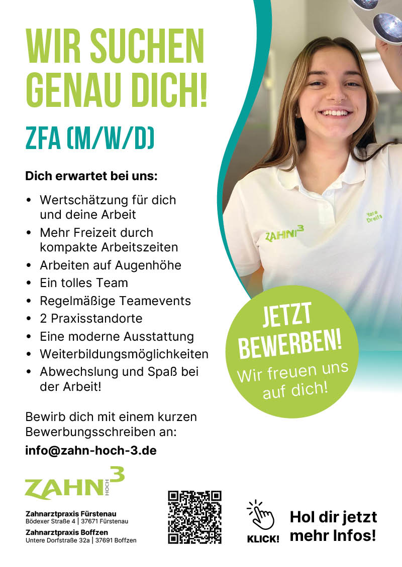 ZFA (m/w/d) - Zahn hoch 3 