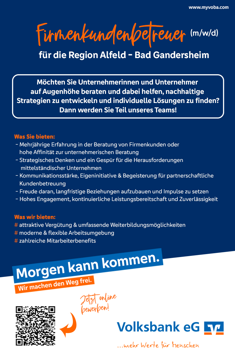 Firmenkundenbetreuer (m/w/d) - Volksbank eG 