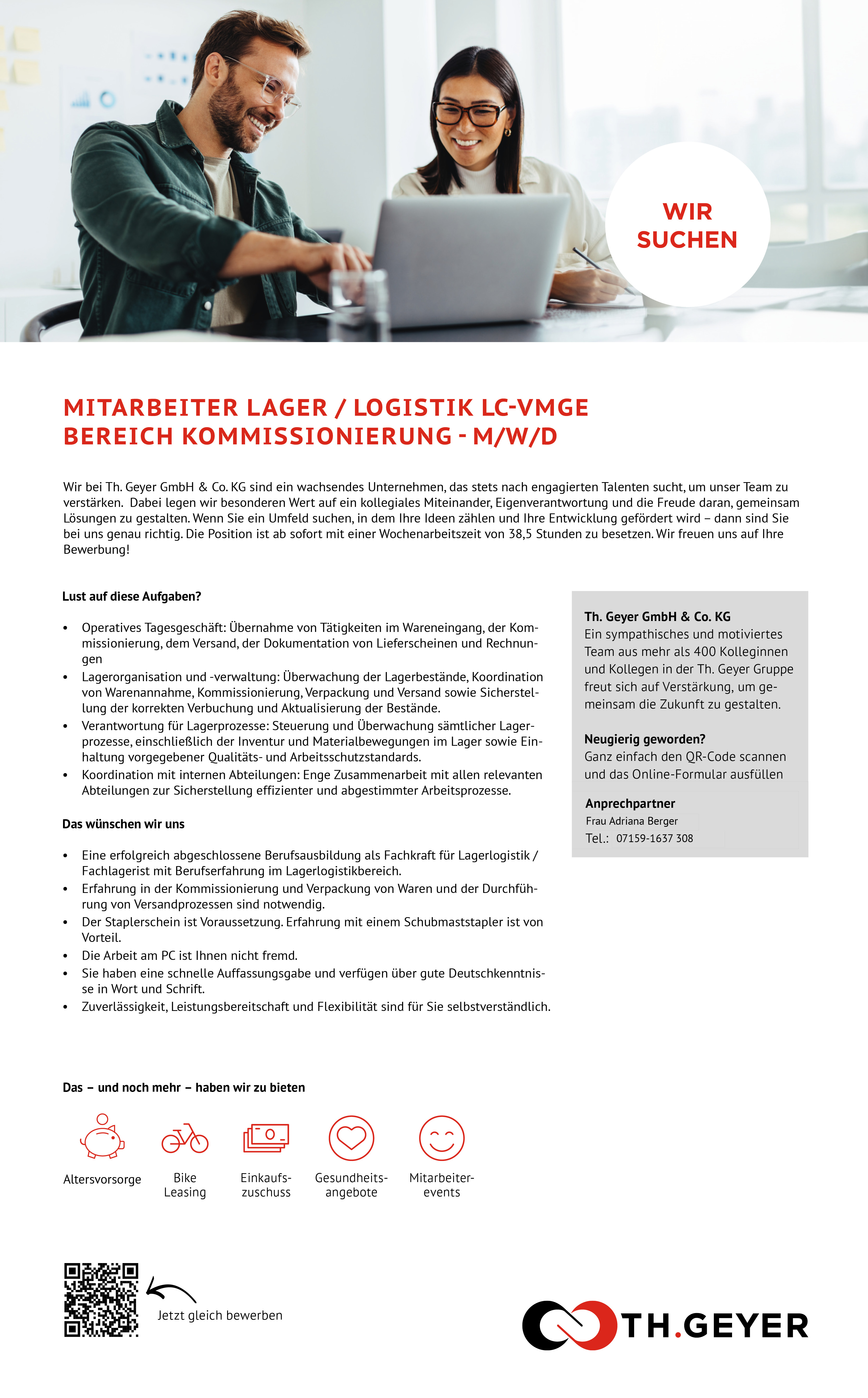 Mitarbeiter/in Lager/Logistik LC-VMGE - Bereich Kommissionierung (m/w/d) - TH.GEYER Höxter-Stahle
