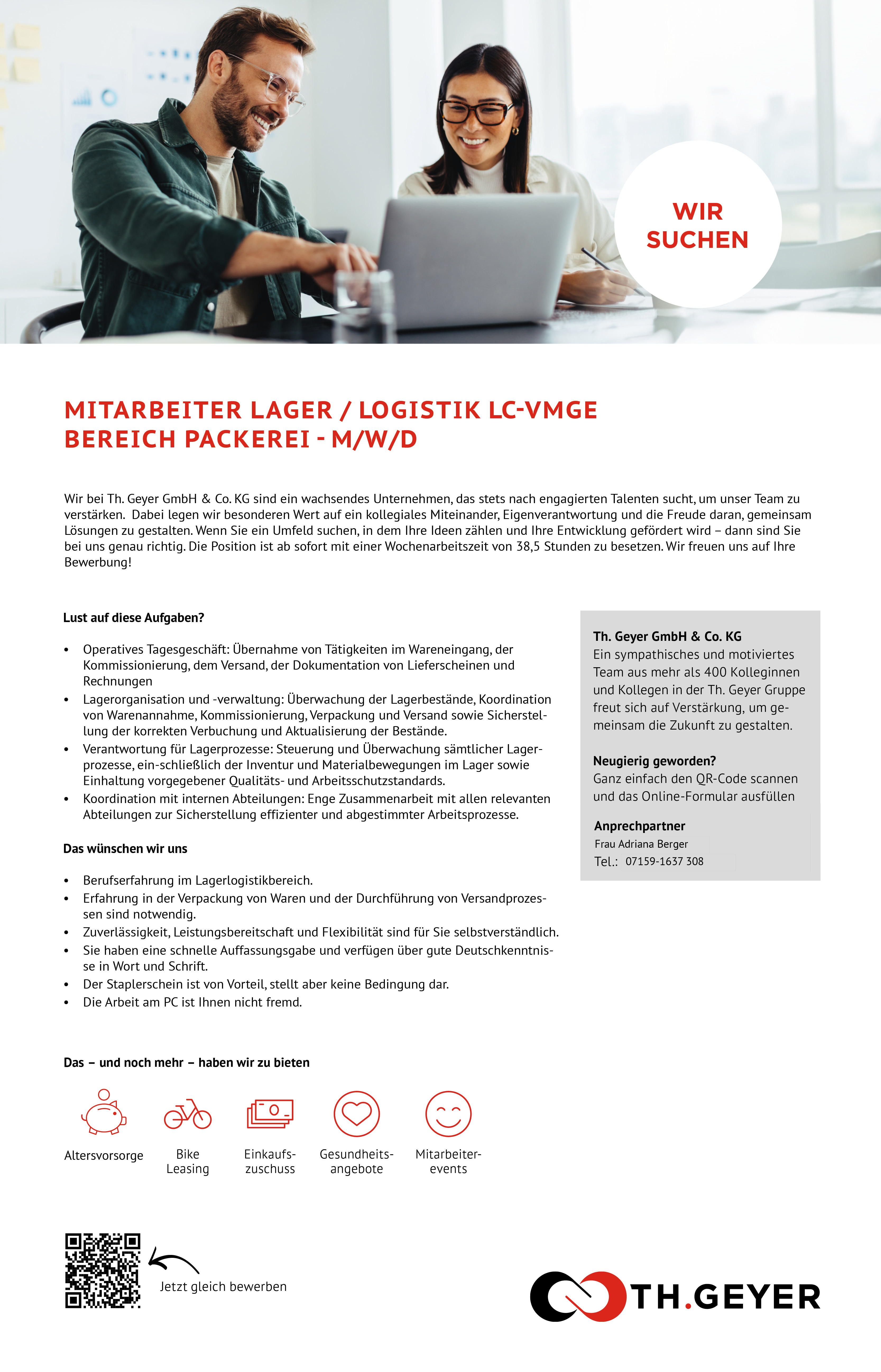 Mitarbeiter/in Lager/Logistik LC-VMGE - Bereich Packerei (m/w/d) - TH.GEYER Höxter-Stahle
