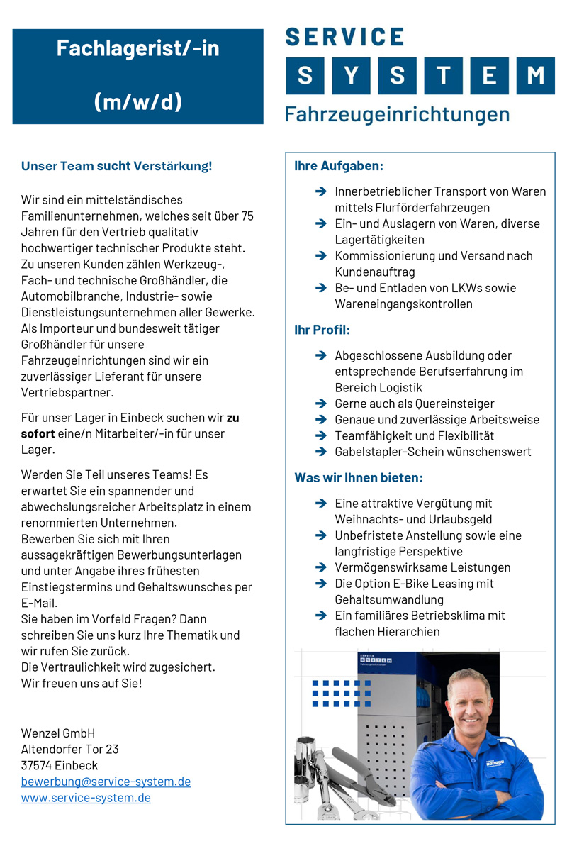 Fachlagerist (m/w/d) - Service System