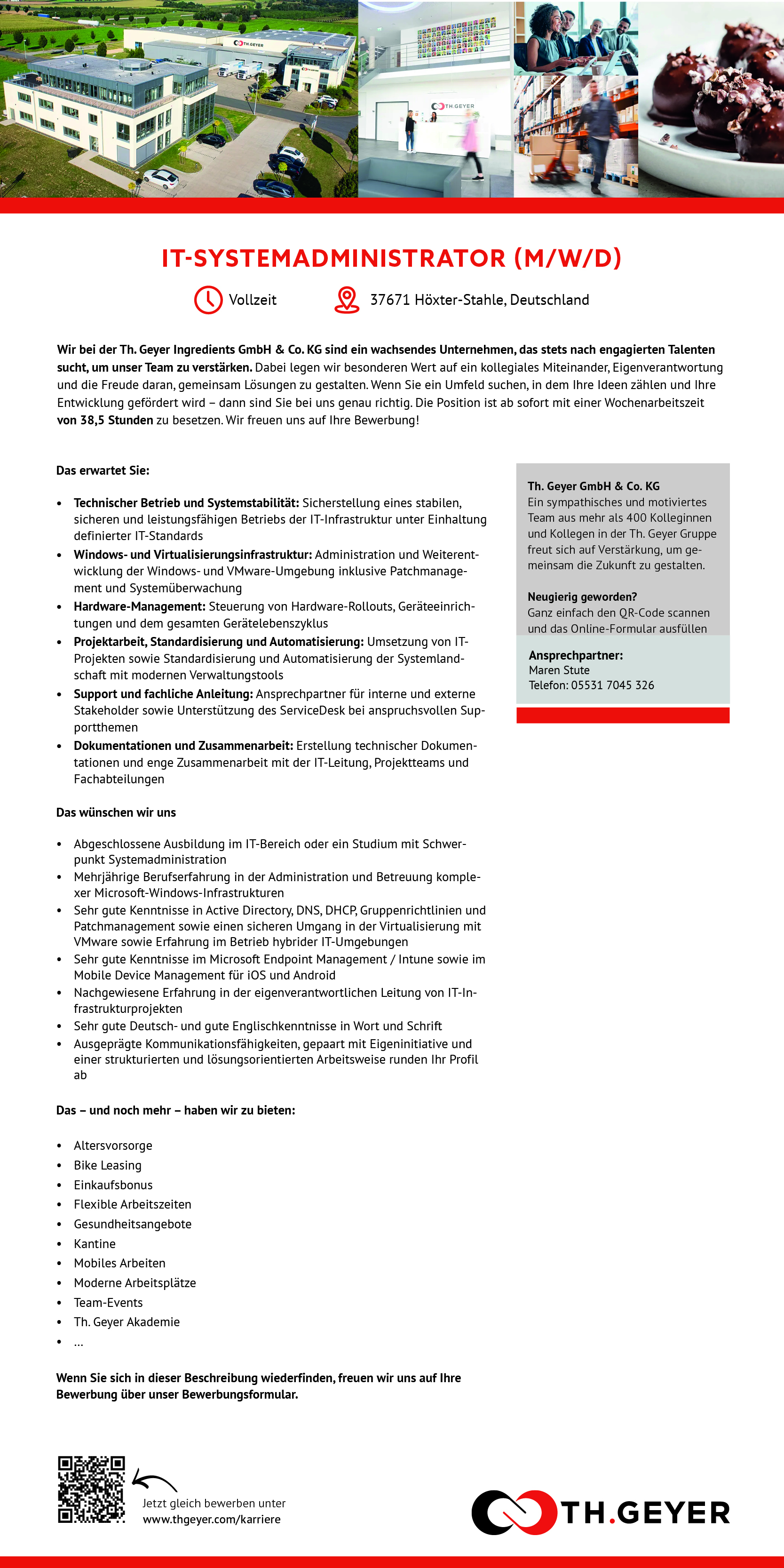 IT-Systemadministrator (m/w/d) - TH.GEYER Höxter-Stahle